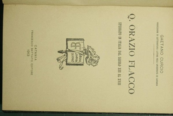 Q. Orazio Flacco studiato in Italia dal secolo XIII al …