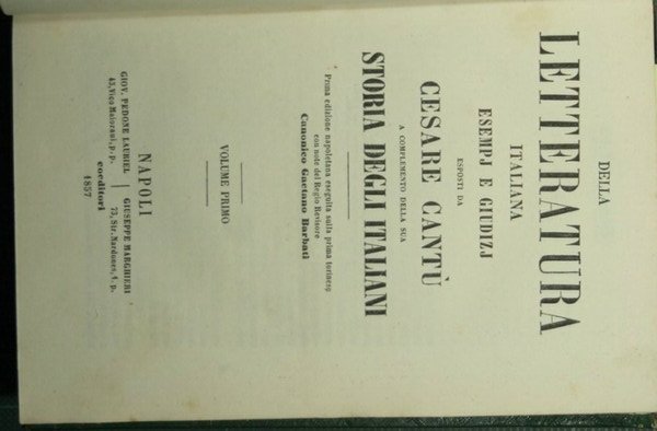 Della letteratura italiana