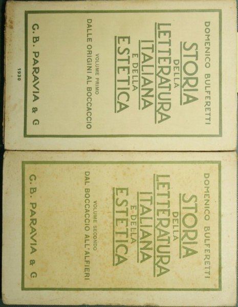 Storia della letteratura italiana e della estetica - Vol. I …