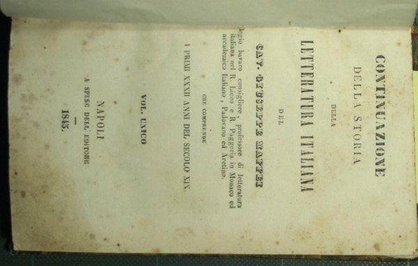 Continuazione della storia della letteratura italiana