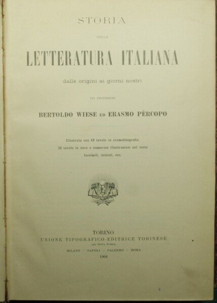 Storia della letteratura italiana dalle origini ai giorni nostri