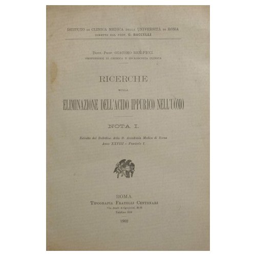 Ricerche sulla eliminazione dell'acido ippurico nell'uomo - Nota I