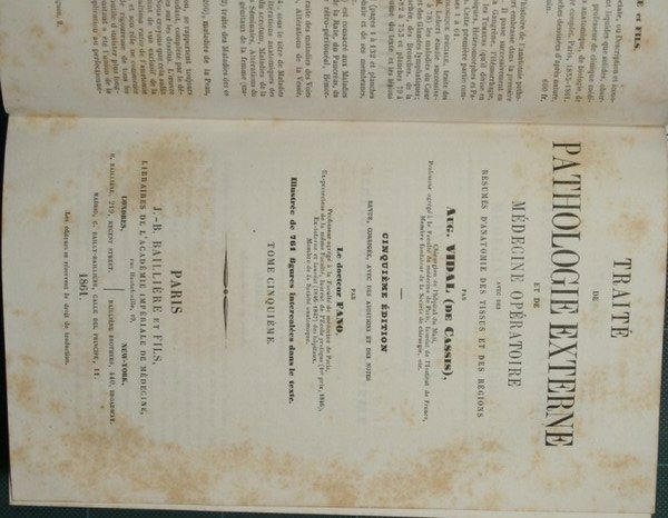 Traité de pathologie externe et de médecine opératoire. Vol. V