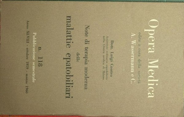 Note di terapia moderna delle malattie epatobiliari