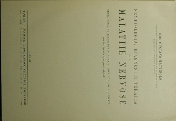 Semeiologia, diagnosi e terapia delle malattie nervose