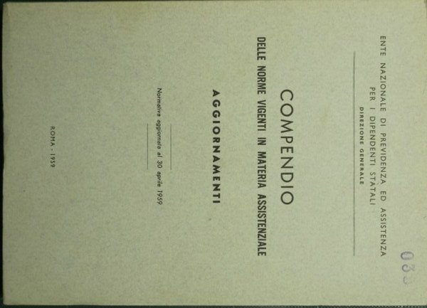 Compendio delle norme vigenti in materia assistenziale. Aggiornamenti