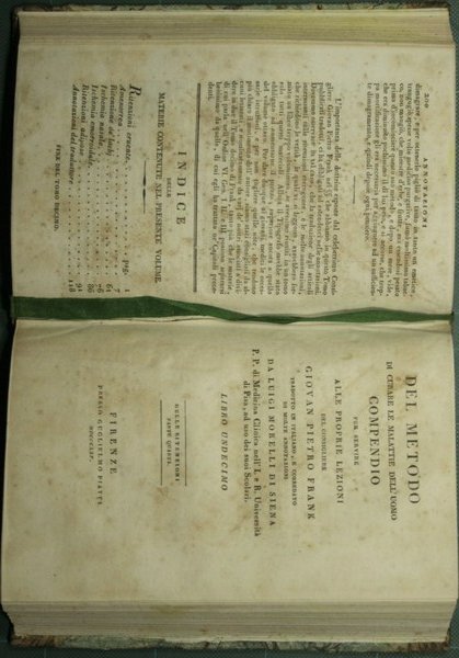 Del metodo di curare le malattie dell'uomo. Voll. I/XI