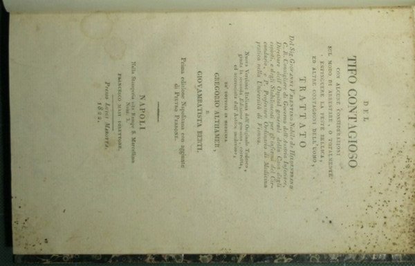 Del tifo contagioso con alcune considerazioni sul modo di arrestare, … | Immagine Gallery 1