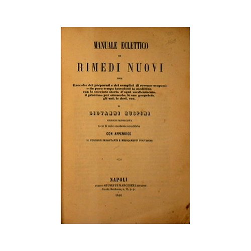 Manuale eclettico di rimedi nuovi