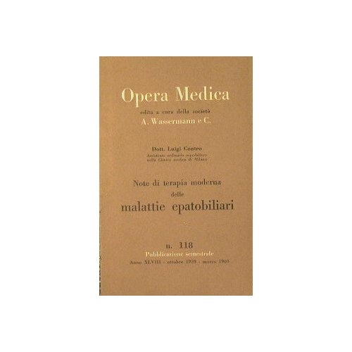 Note di terapia moderna delle malattie epatobiliari