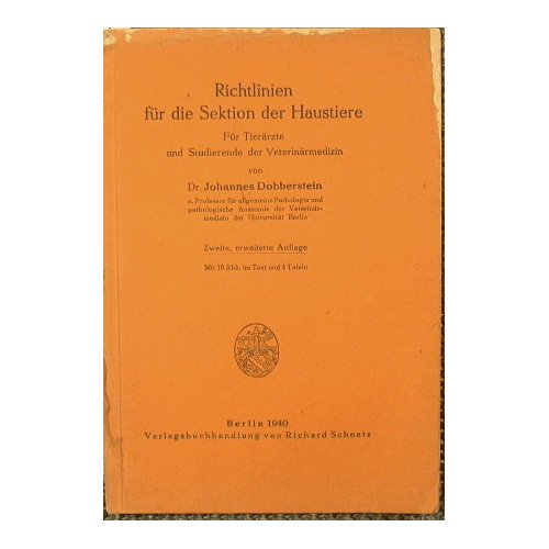 Richtlinien fur die Sektion der Haustiere