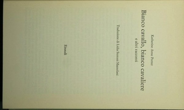 Bianco cavallo, bianco cavaliere