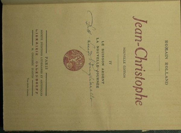 Jean Christophe - Vol. IV - Le buisson ardent - … | Immagine principale