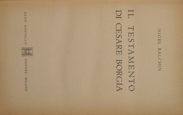Il testamento di Cesare Borgia