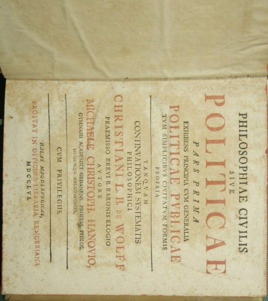 Philosophiae civilis sive politicae. Voll. I-II-IV | Immagine Gallery 5