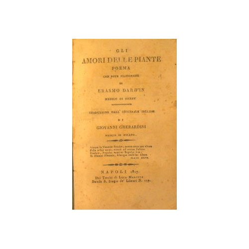 Gli amori delle piante. Poema con note filosofiche.