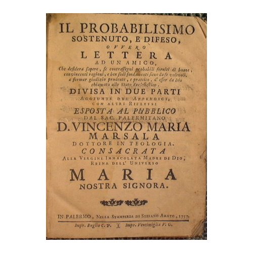 Il probabilisimo sostenuto e difeso, ovvero lettera divisa in due …