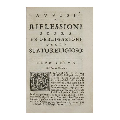 Avvisi e riflessioni sopra le obbligazioni dello stato religioso. Vol. …