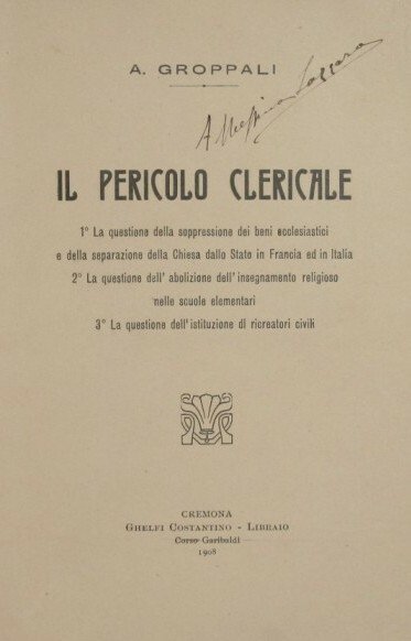 Il pericolo clericale