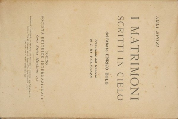 I matrimoni scritti in cielo