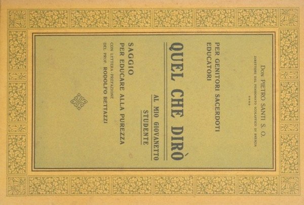 Quel che dirò al mio giovanetto studente