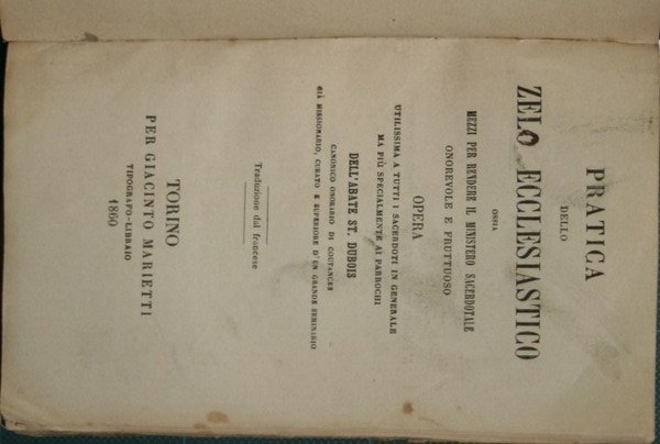 Pratica dello zelo ecclesiastico