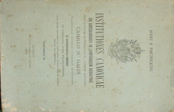 Institutiones canonicae. Vol. II