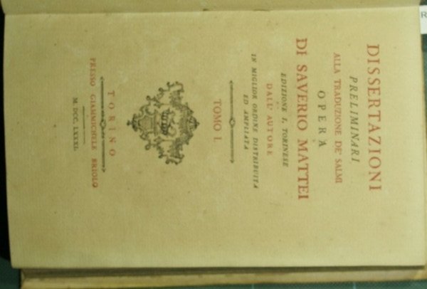 Dissertazioni preliminari alla traduzione de' Salmi