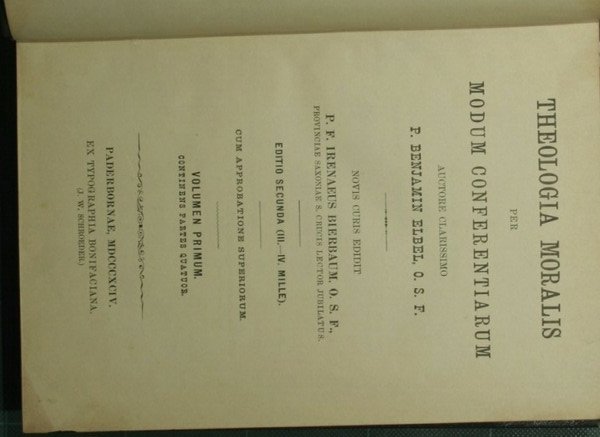 Theologia moralis per modum conferentiarum
