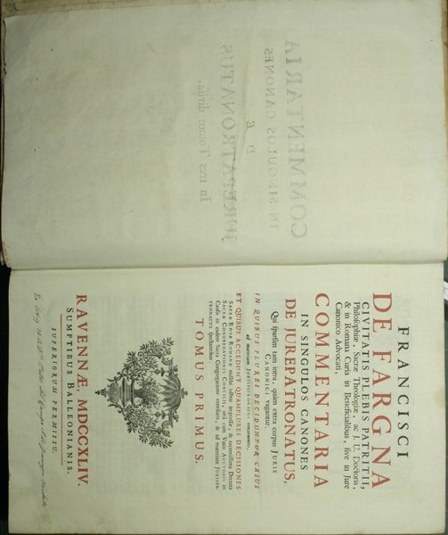 Commentaria in singulos canones de jurepatronatus, qui sparsim tam intra, …