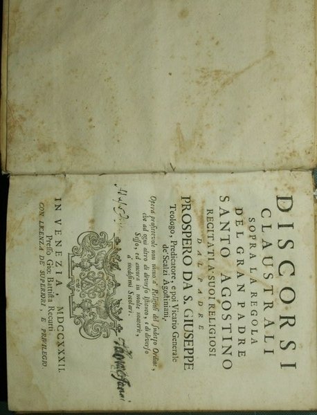 Discorsi claustrali sopra la regola del gran padre Santo Agostino …