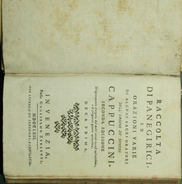 Raccolta di panegirici ed orazioni varie di alcuni sagri oratori …