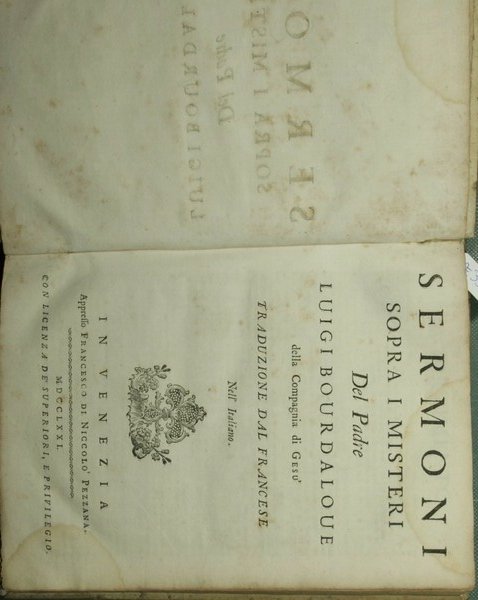 Sermoni sopra i misteri del padre Luigi Bourdaloue della Compagnia …