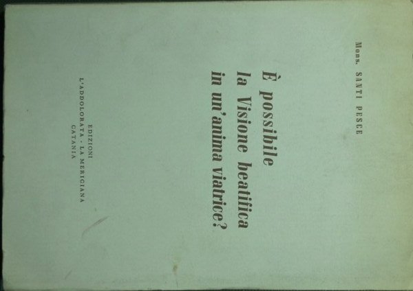 È possibile la visione beatifica in un'anima viatrice?
