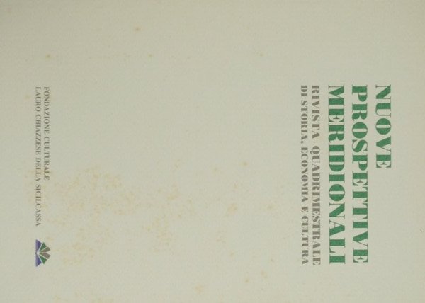 Nuove prospettive meridionali. Anno I, n. 1 - settembre-dicembre 1991