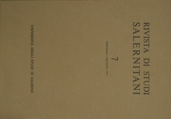 Rivista di Studi Salernitani. Anno IV - N. 7