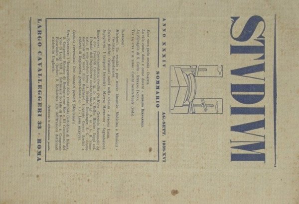 Studium. Agosto - Settembre 1938