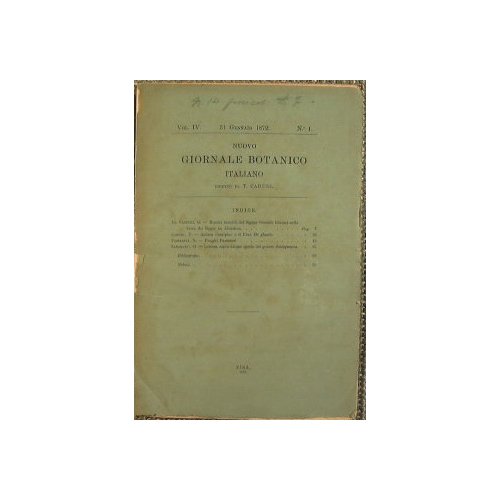 Nuovo Giornale Botanico Italiano diretto da T.Caruel. Volume IV numero …