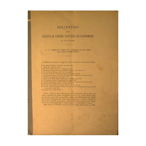 Bullettino della Società di Scienze Naturali ed Economiche di Palermo