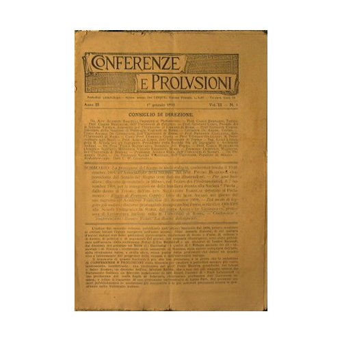 Conferenze e prolusioni