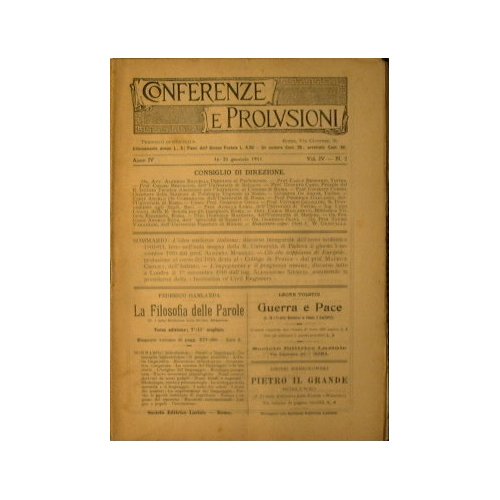 Conferenze e prolusioni