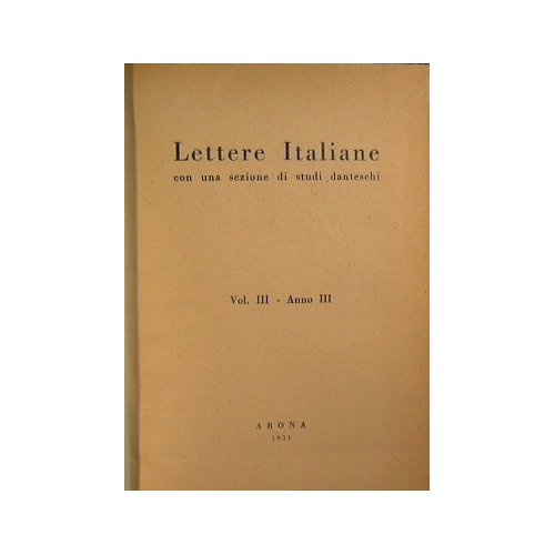 Lettere Italiane con una sezione di studi danteschi