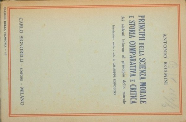 Principii della scienza morale e storia comparativa e critica dei …
