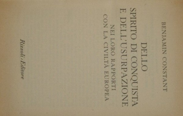Dello spirito di conquista e dell'usurpazione
