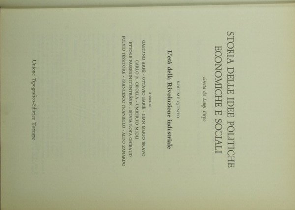 Storia delle idee politiche economiche e sociali. Vol. V - …