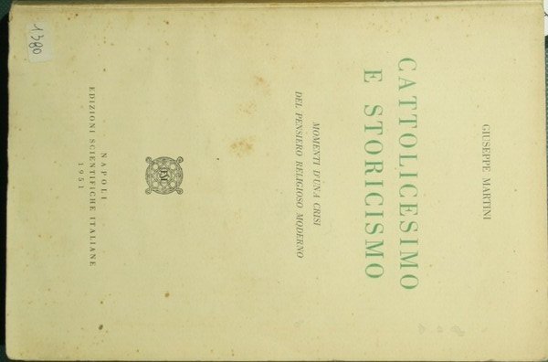 Cattolicesimo e storicismo | Immagine principale