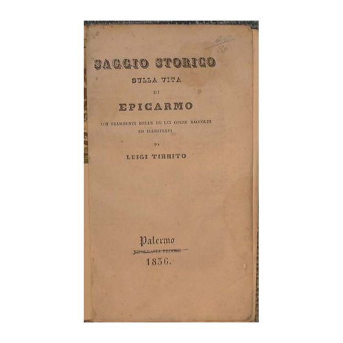 Saggio storico sulla vita di Epicarmio