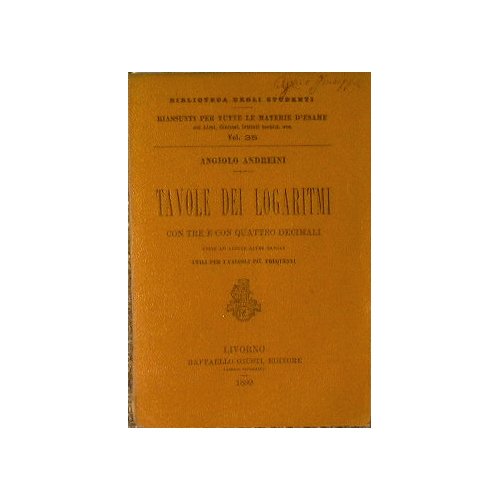 tavole dei logaritmi con tre o quattro decimali