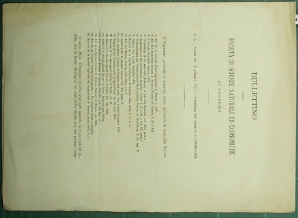 Bullettino della Società di scienze naturali ed economiche di Palermo. N. 9