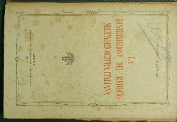 La distribuzione del reddito nell'agricoltura italiana